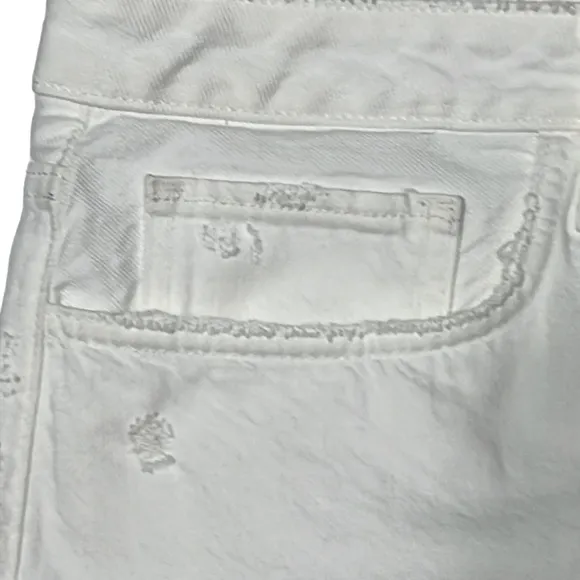 Favorite Daughter women's white denim shorts frayed hem size 32 Large