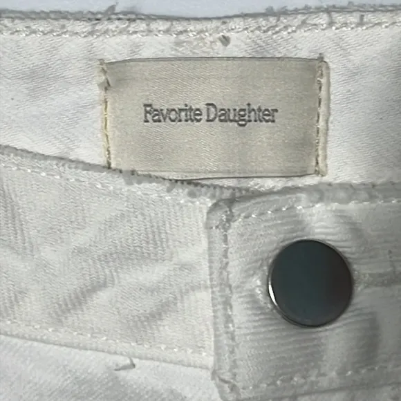 Favorite Daughter women's white denim shorts frayed hem size 32 Large