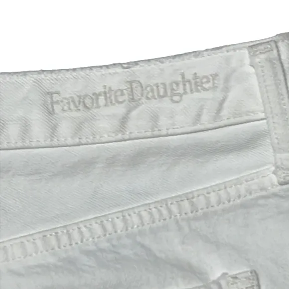 Favorite Daughter women's white denim shorts frayed hem size 32 Large