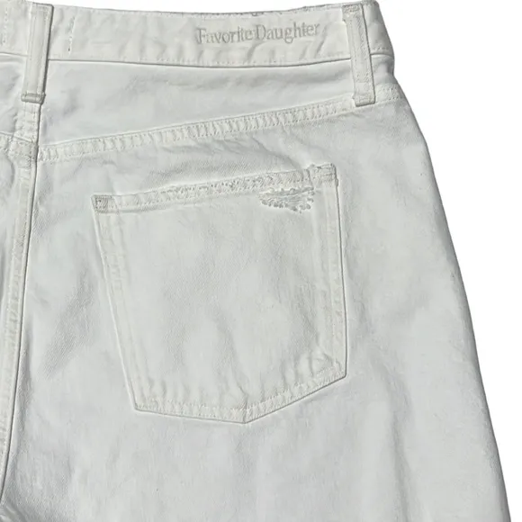 Favorite Daughter women's white denim shorts frayed hem size 32 Large