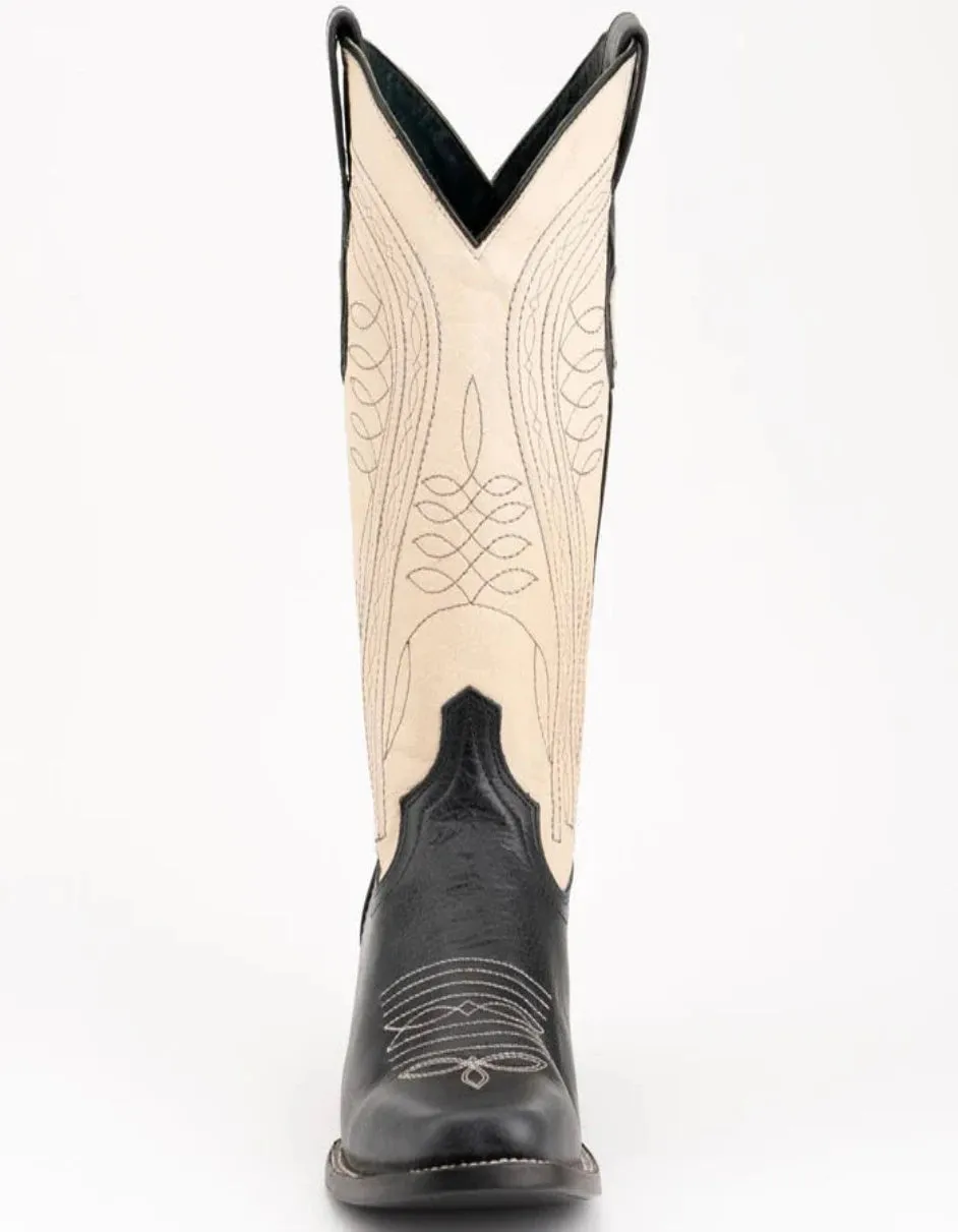 Ferrini Men's Blaze Leather Narrow Square Toe Boots Handcrafted - Black
