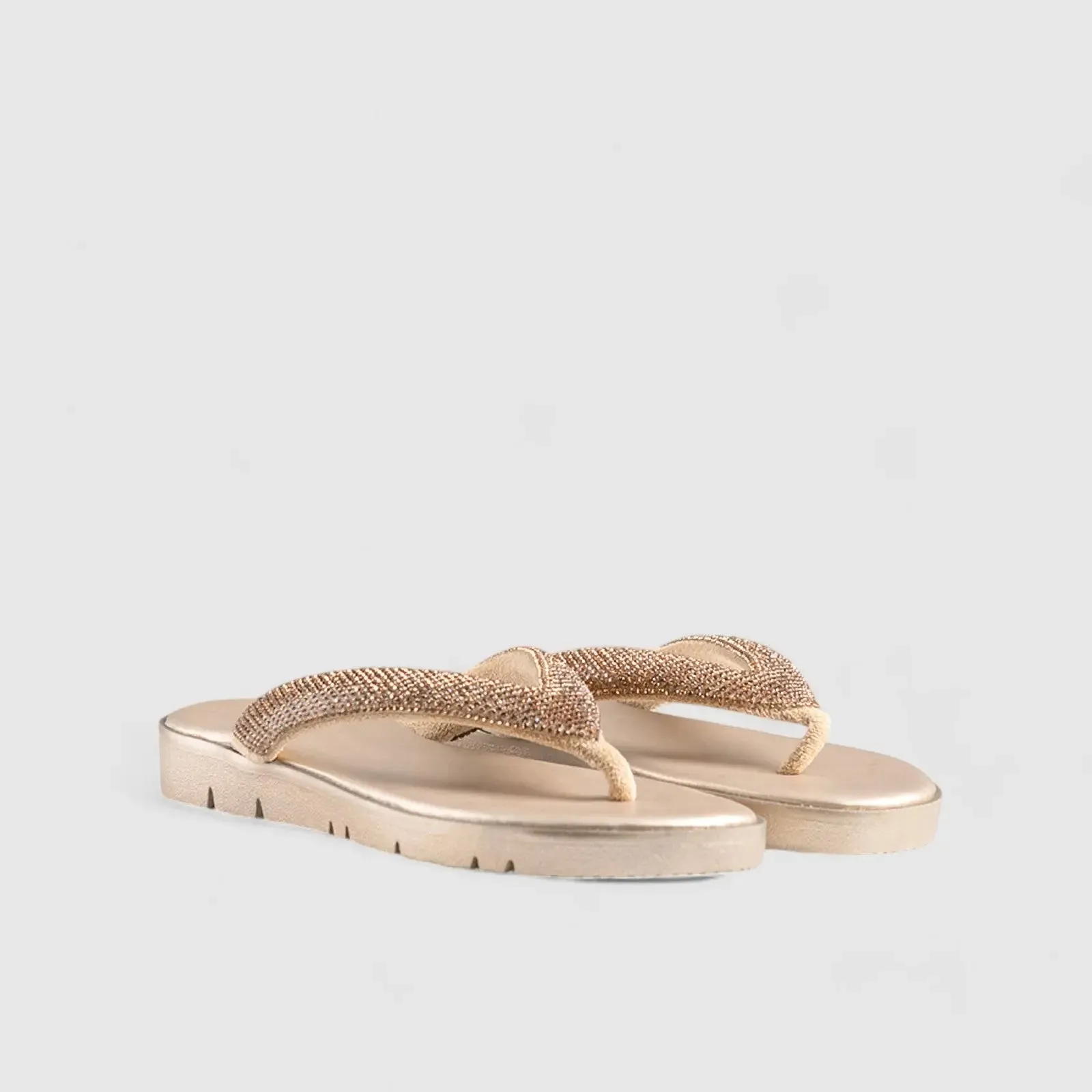 Flat Bling Sandal Gold 01639