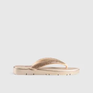 Flat Bling Sandal Gold 01639