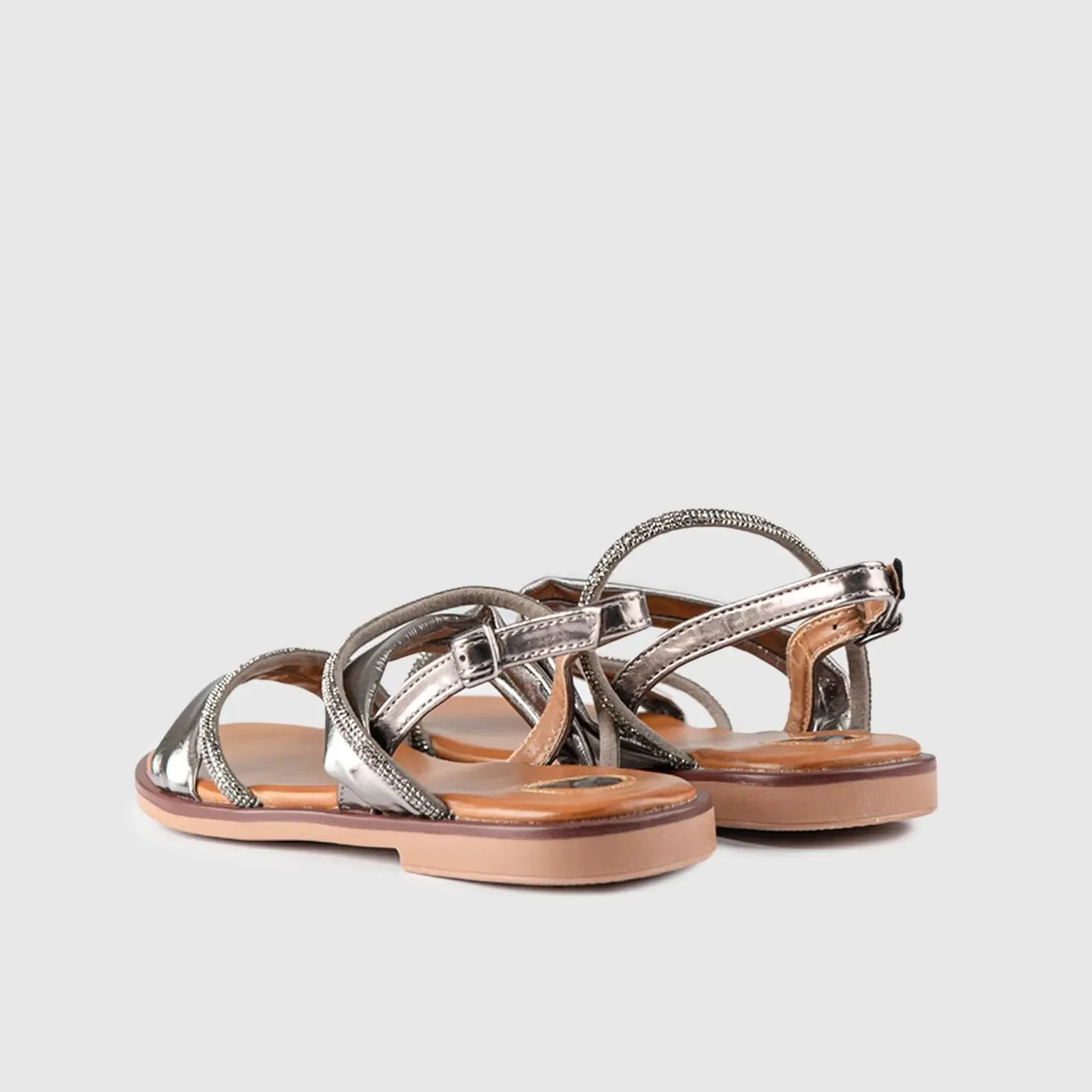 Flat Dress Sandal 01614 Pewter