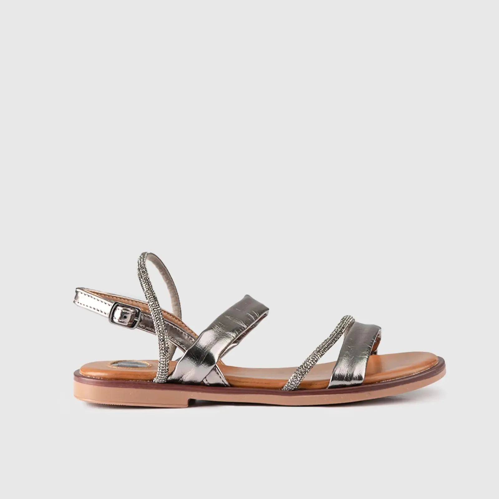 Flat Dress Sandal 01614 Pewter