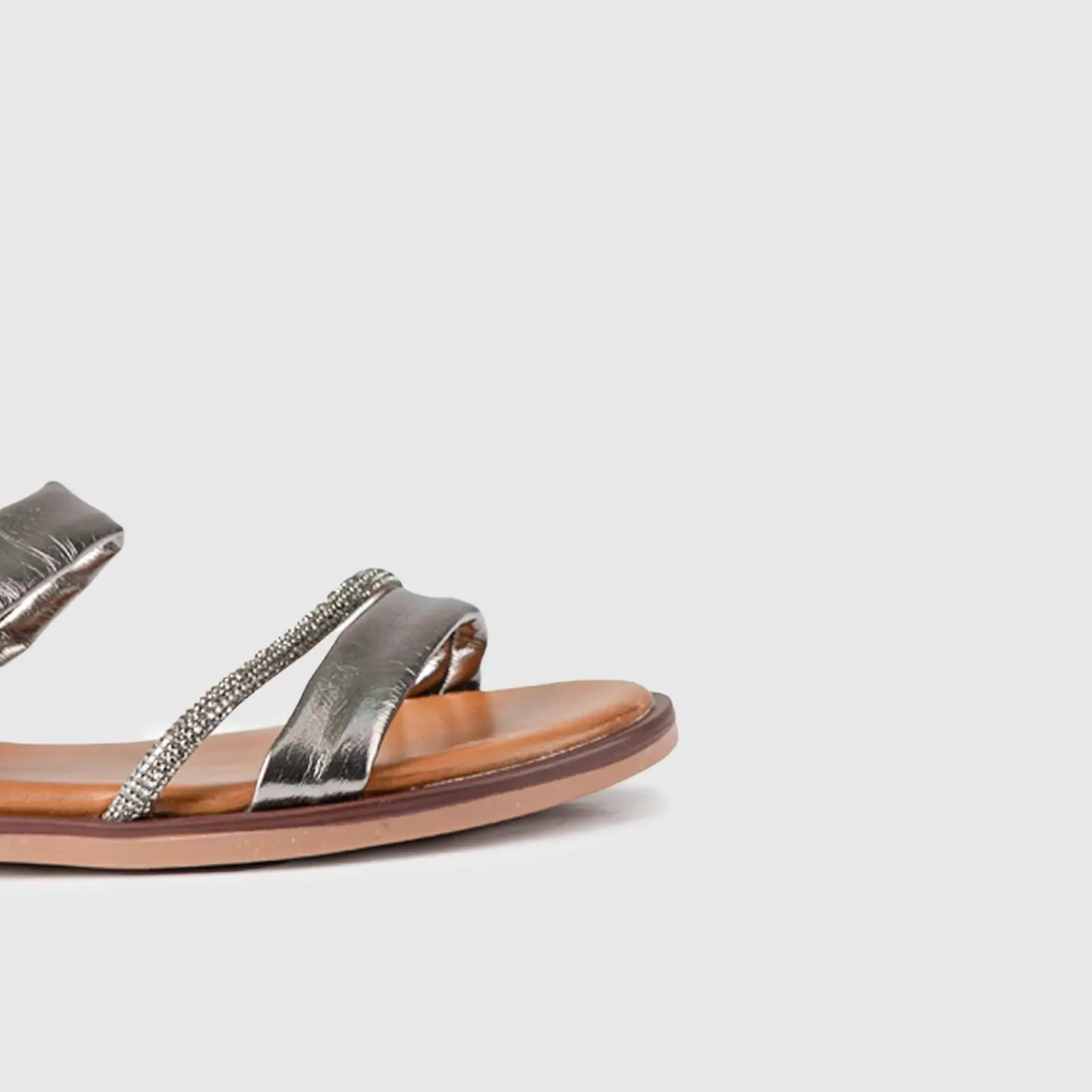 Flat Dress Sandal 01614 Pewter