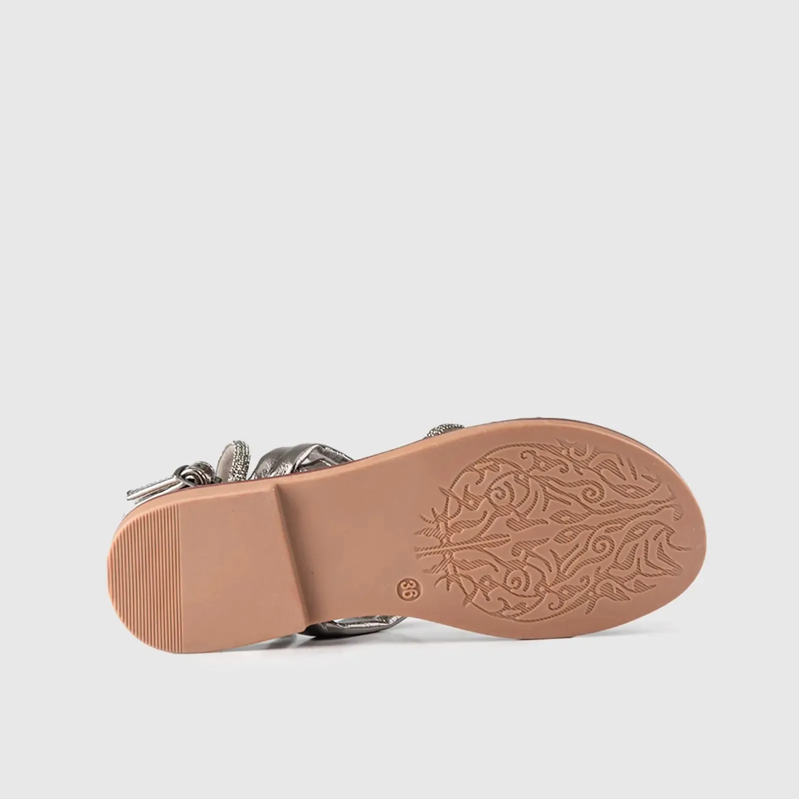 Flat Dress Sandal 01614 Pewter