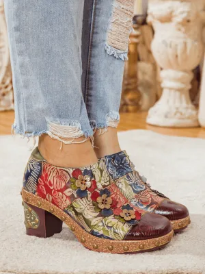 Floral Appliqued Leather Loafer