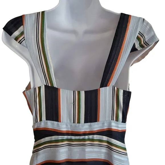 FOXIEDOX Anthro Sleeveless Multicolor Striped Maxi Dress SS1495DR Womens Size XS