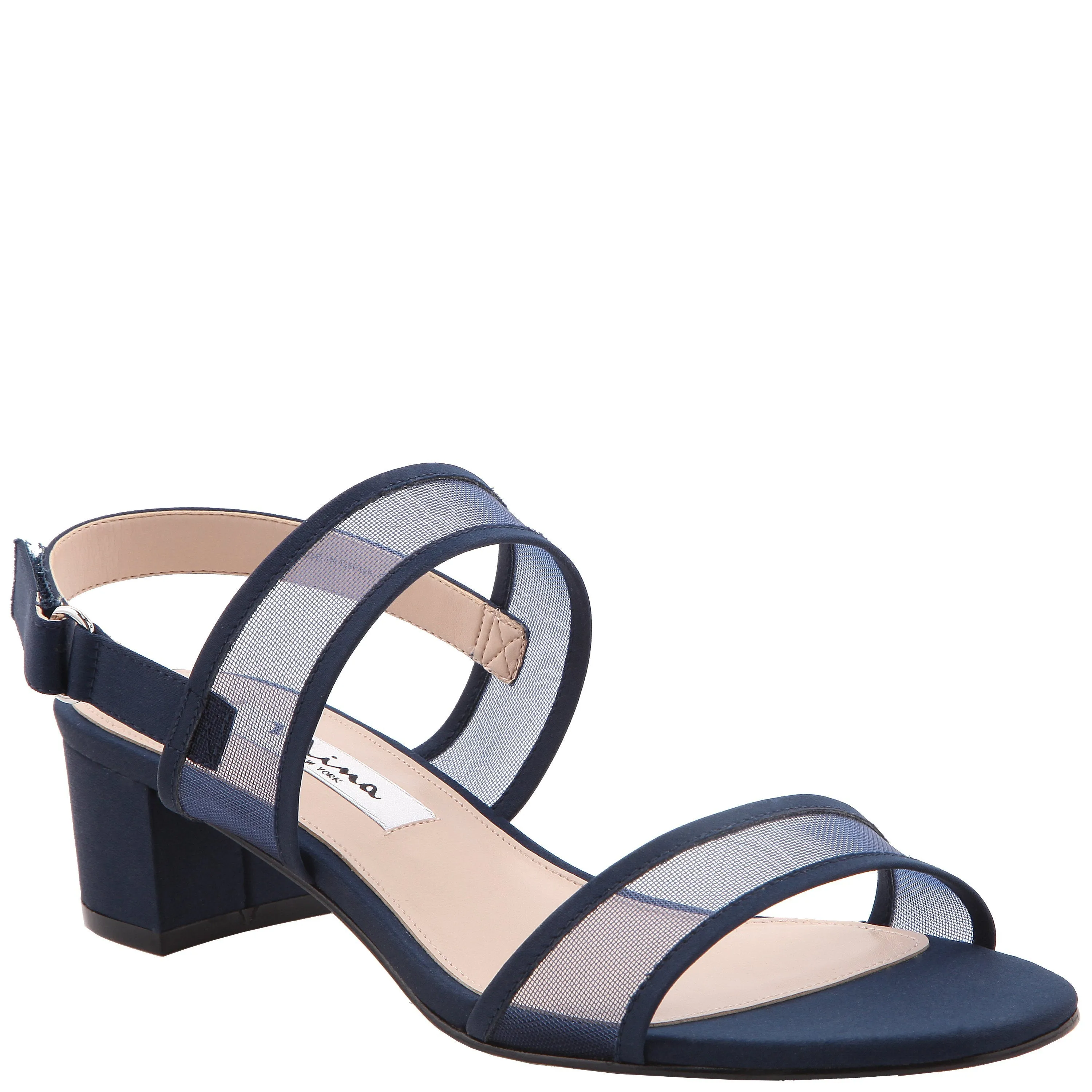GANICE-NEW NAVY LUSTER SATIN NAVY MESH