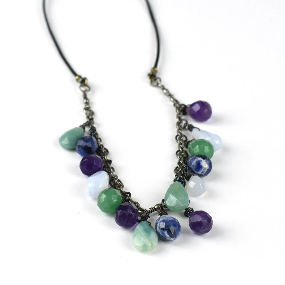 Gemstone Drops Necklace