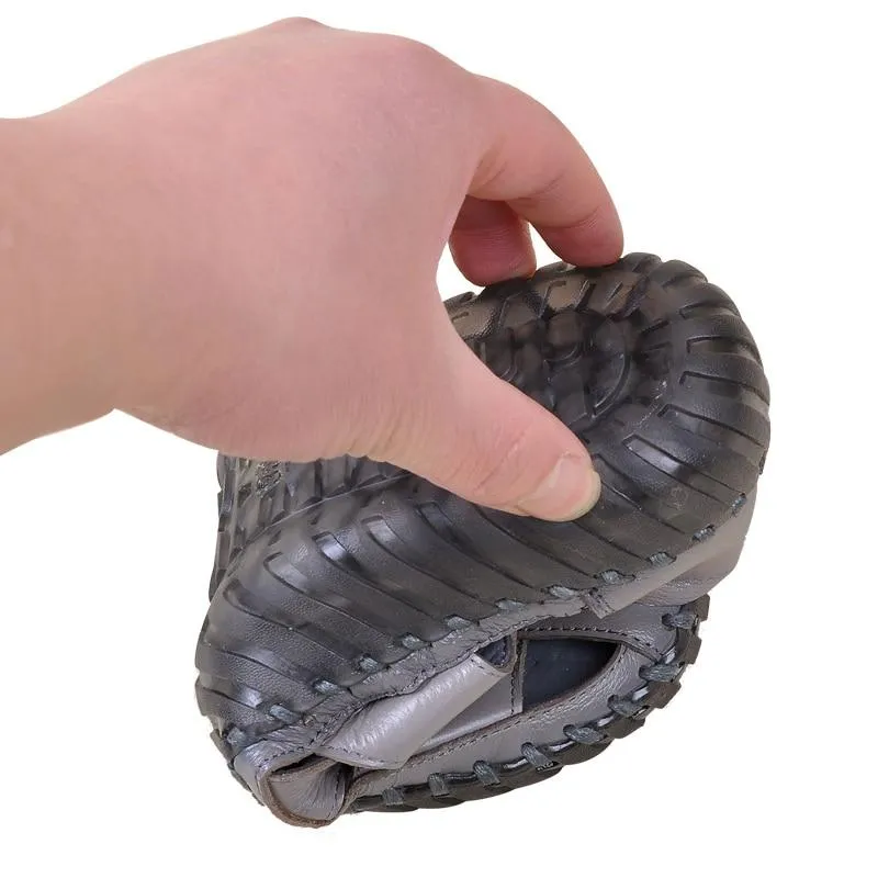 Genuine Leather Handmade Sandals Retro Style Mother Flats Shoes