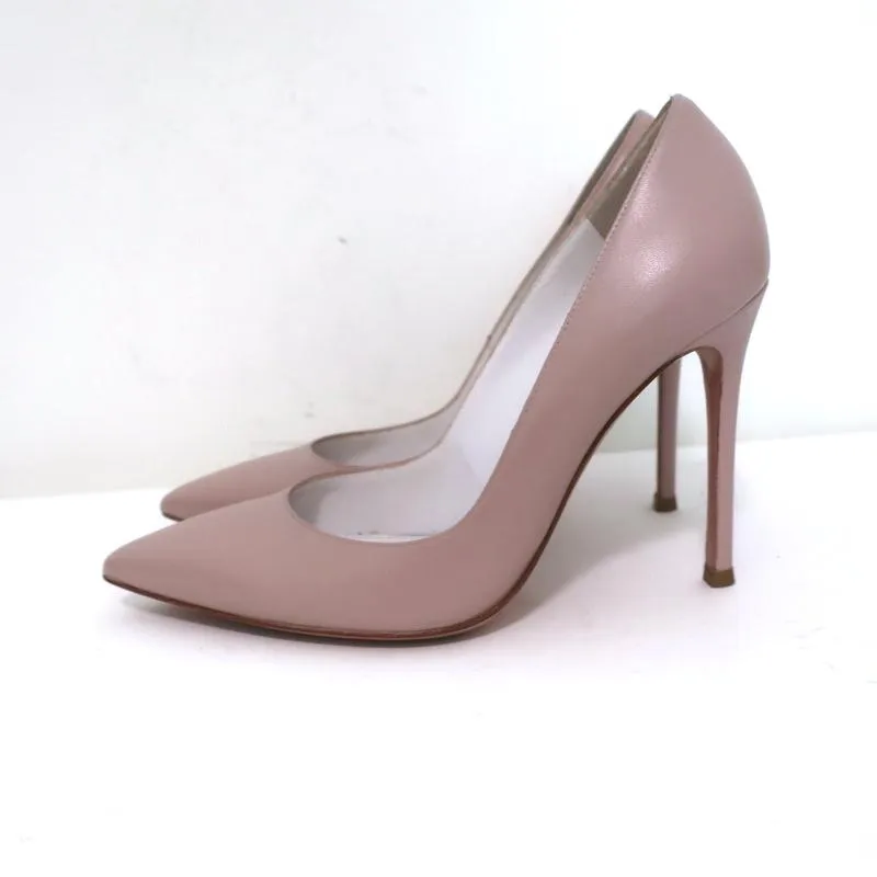 Gianvito Rossi Gianvito 105 Pumps Dusty Pink Leather Size 36.5 Pointed Toe Heels
