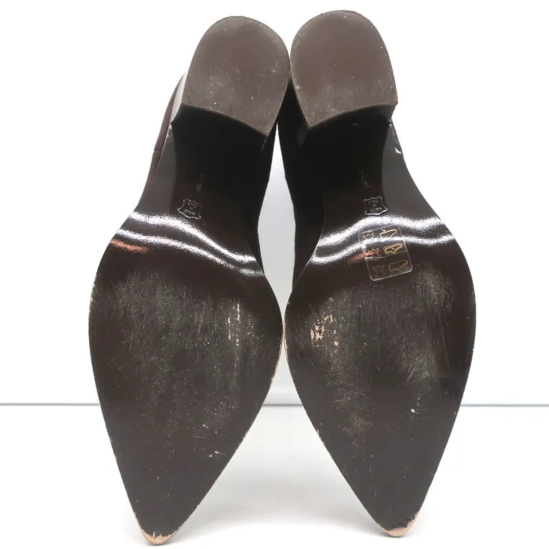 Gianvito Rossi Romney Chelsea Boots Dark Brown Suede Size 38.5 Pointed Toe