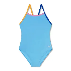 Girl's Youth Solid Propel Back One Piece Swimsuit