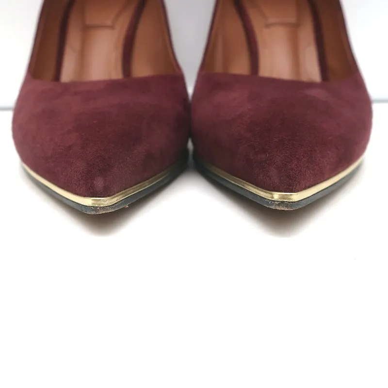 Givenchy Pumps Burgundy Suede Size 38.5 Pointed Toe Heels