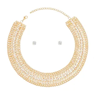 Gold Multi Link Rhinestone Collar