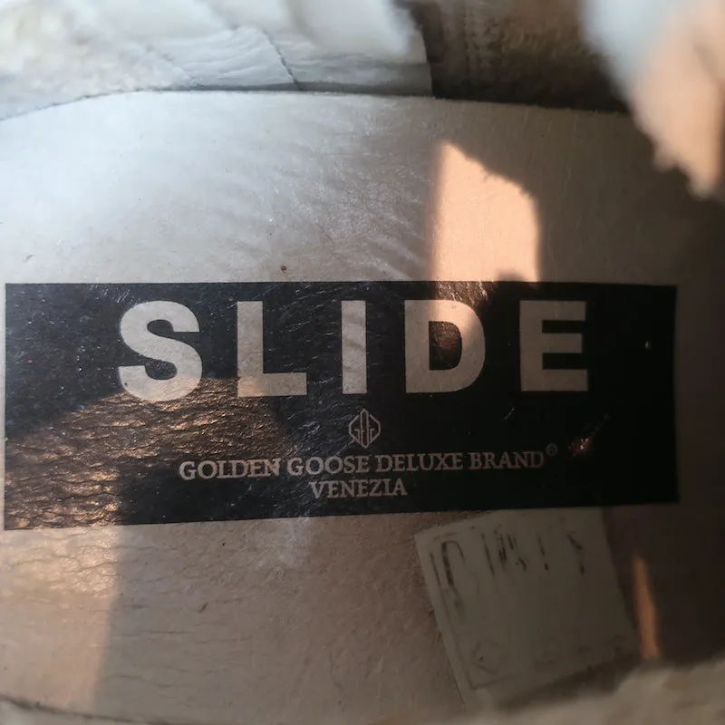 Golden Goose Slide High Top Sneakers Gray Canvas & Blue Suede Size 38