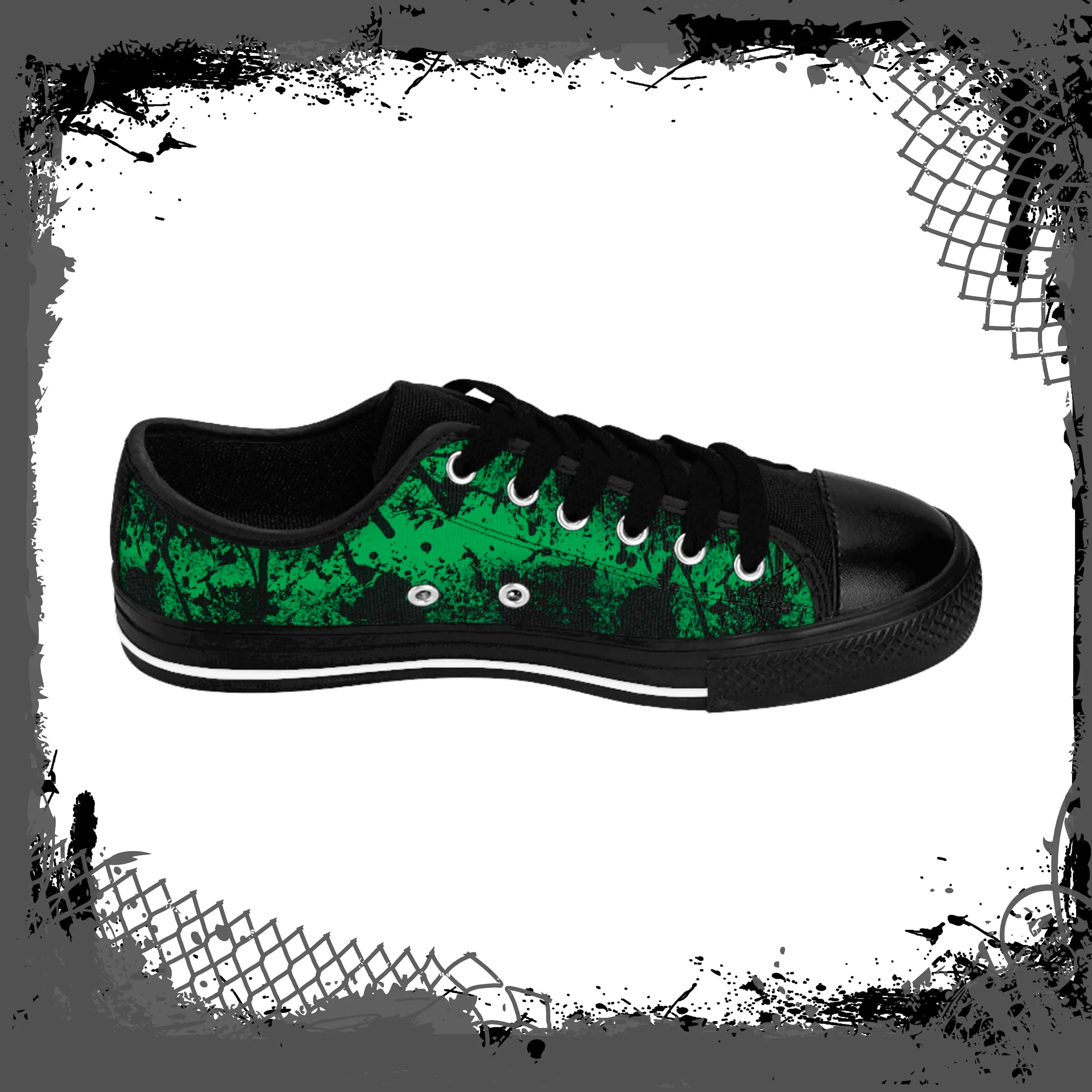 GRN/BLK Women's "Ink'd" Low-Tops