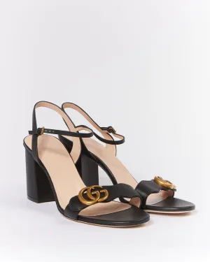 Gucci Black Marmont GG Sandal Block Heels - 41