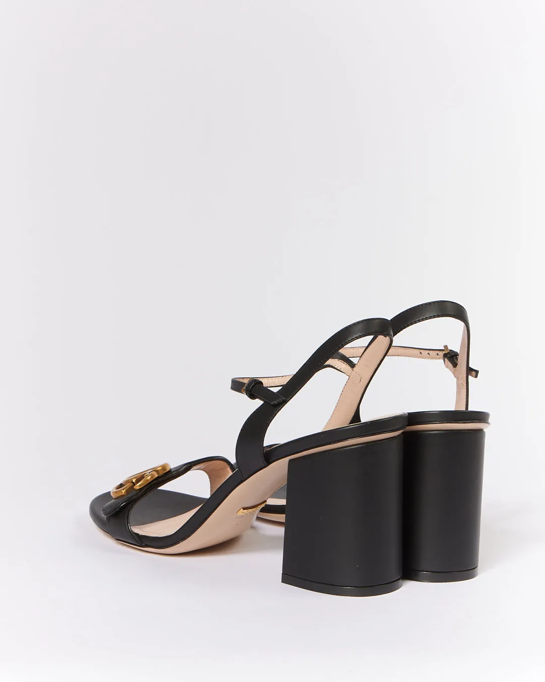 Gucci Black Marmont GG Sandal Block Heels - 41