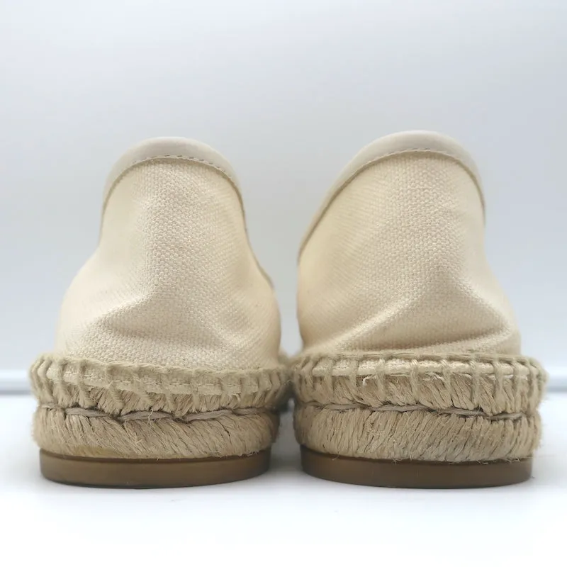 Gucci Logo Espadrilles Cream Canvas Size 39.5
