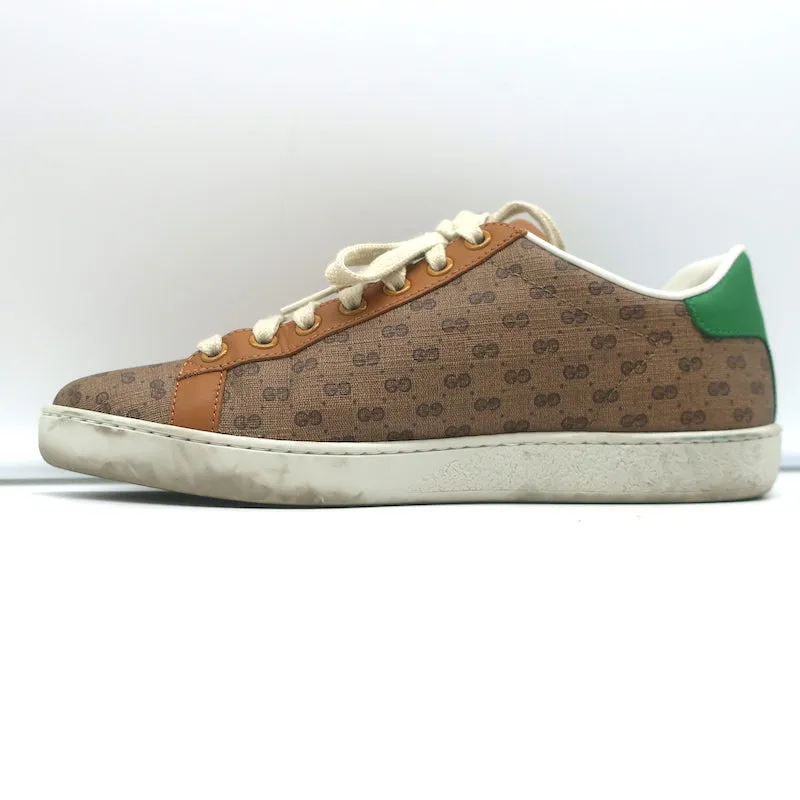 Gucci x Disney Mickey Mouse Ace Sneakers Brown GG Canvas Size 37