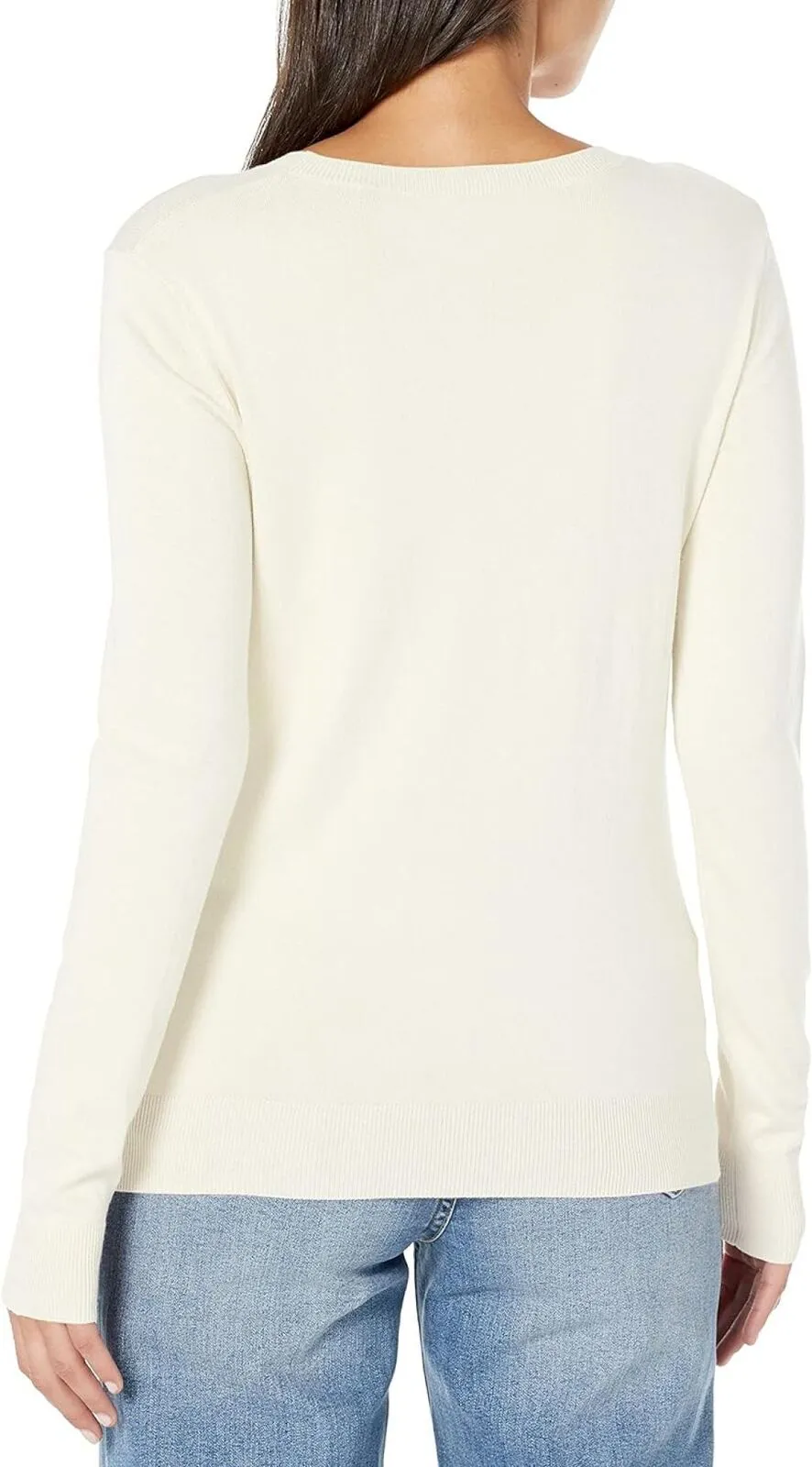 Guess Women's Liliane Long Sleeve Sweater W2BR51Z2NQ2 Cream White XL