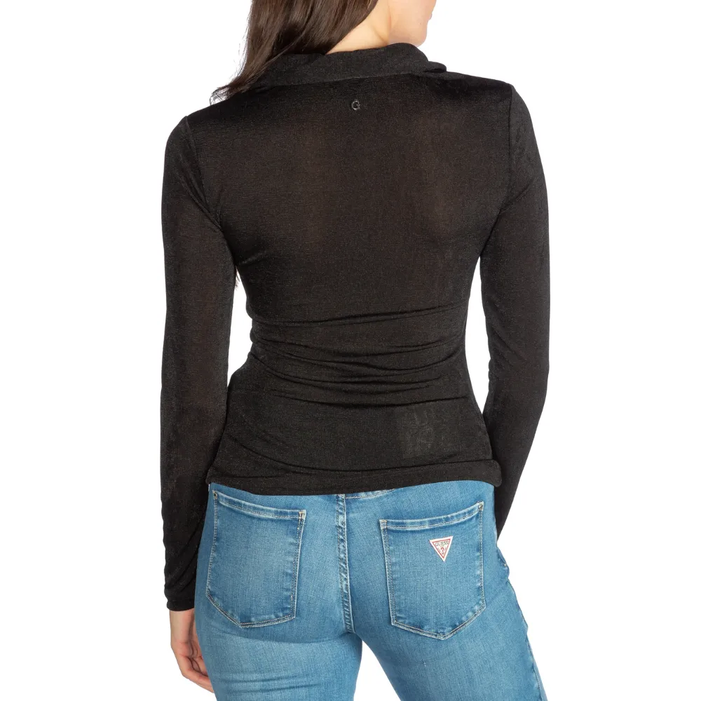 Guess Women's LS Shirred Snap Milana Top