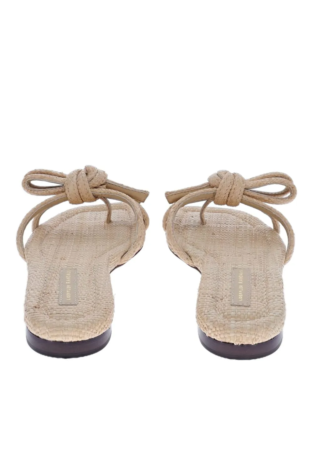 Hadley Natural Raffia Bow Flat Sandal