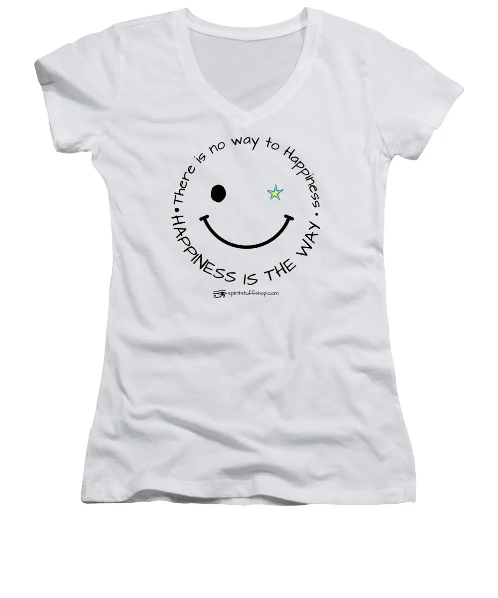 Happiness Is The Way - Women's V-Neck