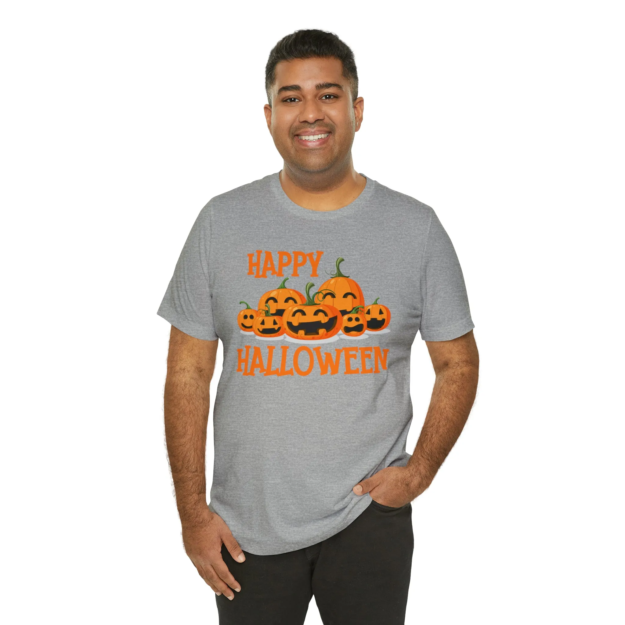 Happy Halloween Pumpkin T-Shirt | Jack-O-Lantern Tee |  Bella Canvas 3001Unisex | Funny Short Sleeve Tshirt