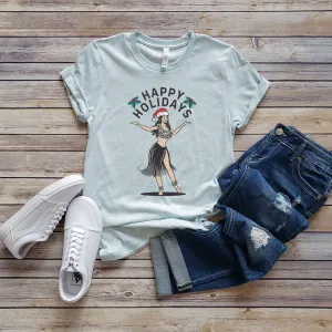 HAPPY HOLIDAYS HAWAIIAN DANCER TEE