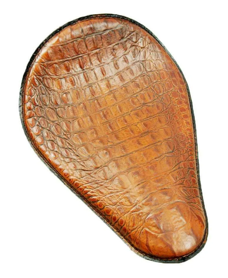 Harley Sportster Spring Seat Solo Chopper Brown Alligator  Motorcycle USA