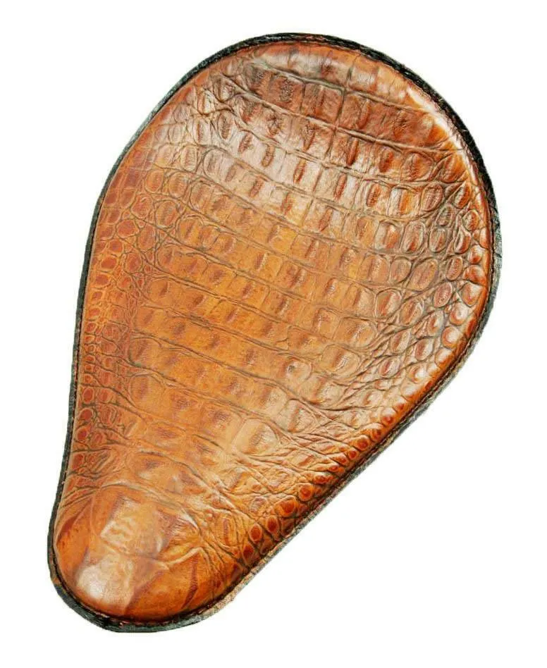 Harley Sportster Spring Seat Solo Chopper Brown Alligator  Motorcycle USA