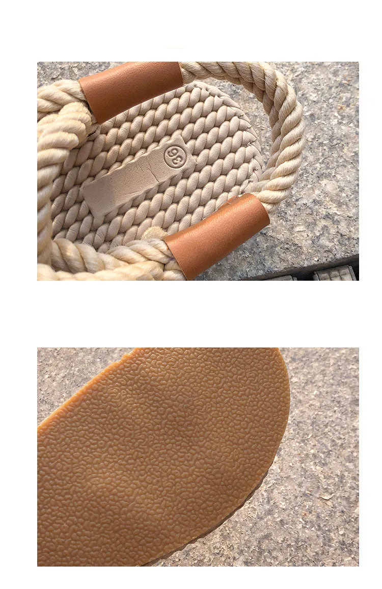 Hemp Rope Woven Roman Sandals Women's Flat Sandals