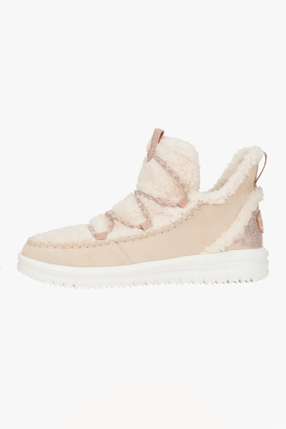 HEYDUDE Women’s Camden Suede Cozy Booties in Tan | 42031-265