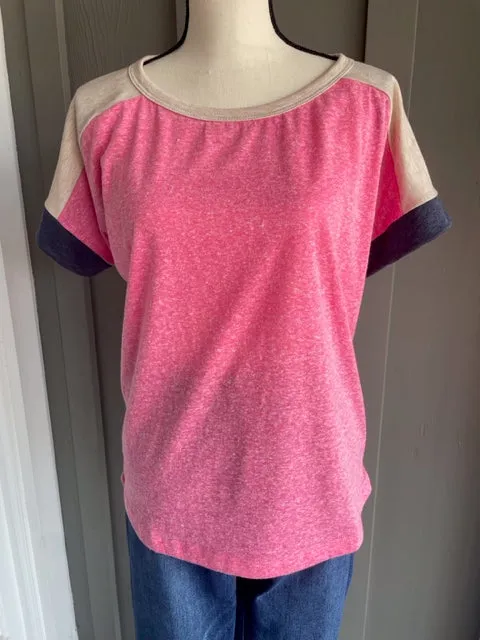 Hot Pink Colorblock Knit Top