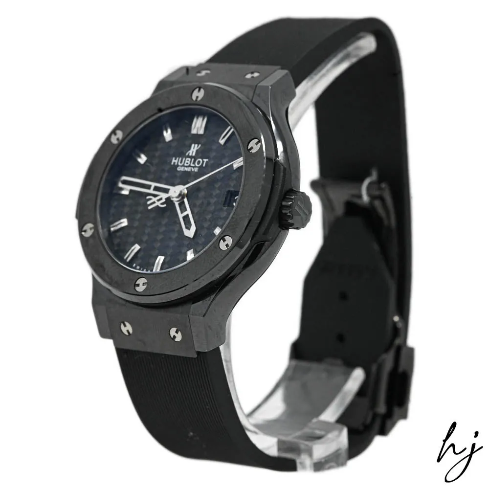 Hublot Classic Fusion Black Ceramic 38mm Black Stick Dial Watch Reference #: 561.CM.1770.RX