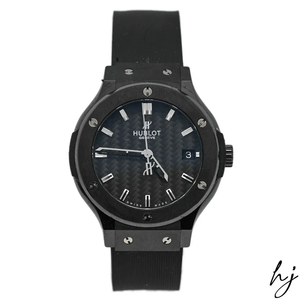 Hublot Classic Fusion Black Ceramic 38mm Black Stick Dial Watch Reference #: 561.CM.1770.RX