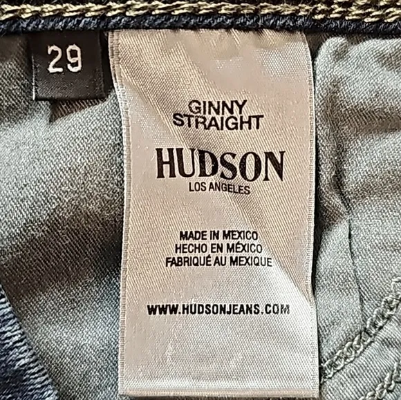 Hudson Crop Ginny Straight Jeans. Women's Size: Waist 29x26 Inseam