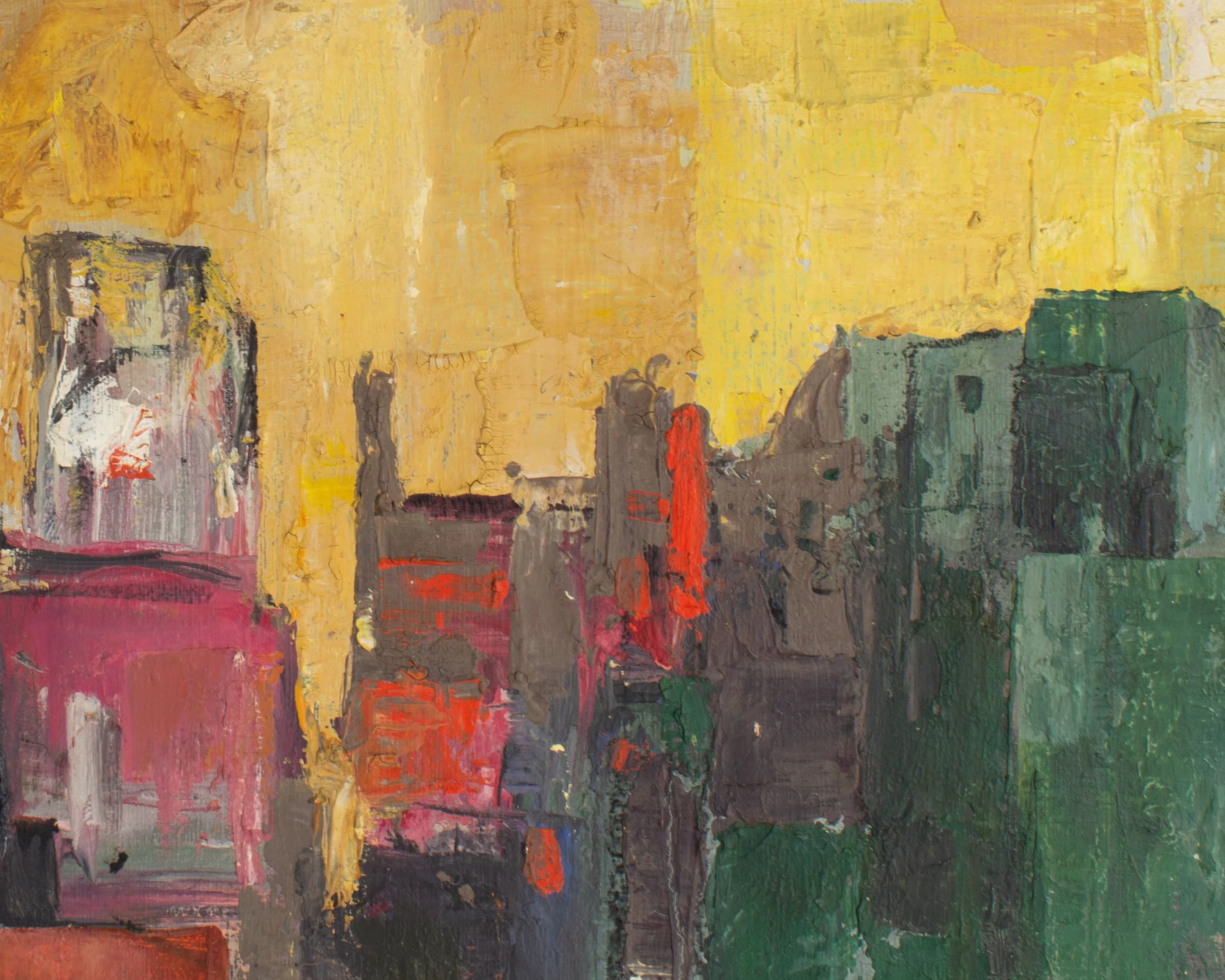 Hugo J. Pieper Signed “Dusk III” Oil on Canvas Abstract Painting