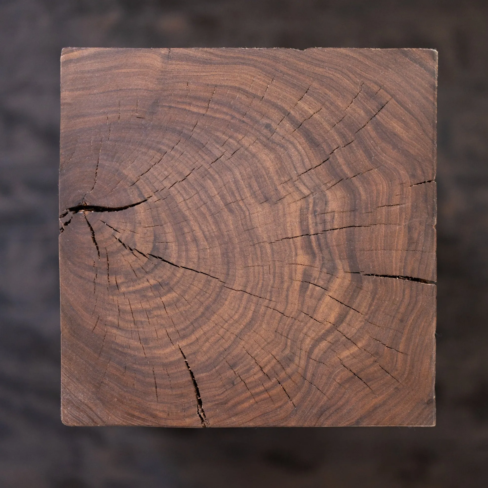 Hyo Table Walnut | Walnut Wood Cube Side Table
