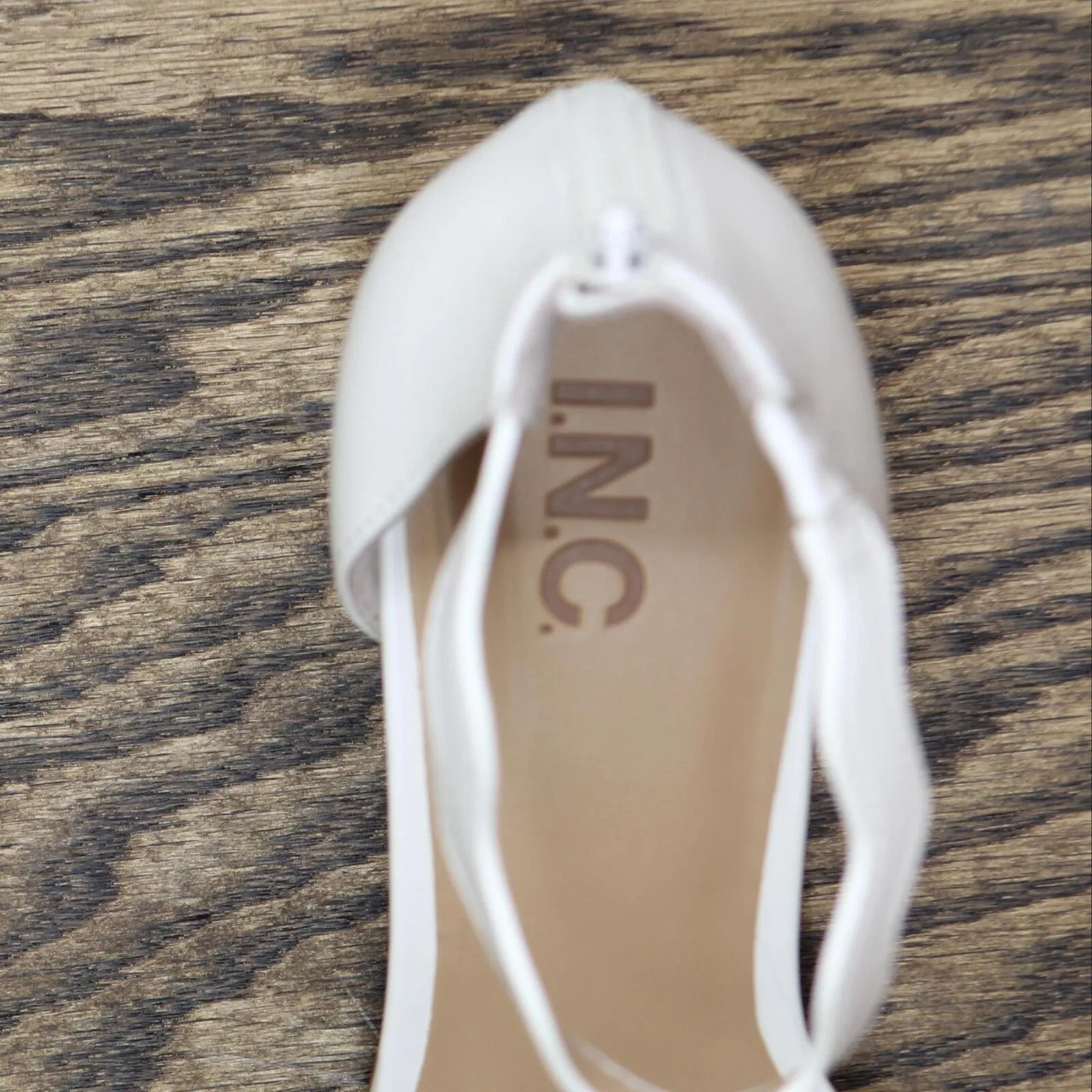 INC International Concepts Hadwin Faux Leather Block Heel Heels White Smooth 10M