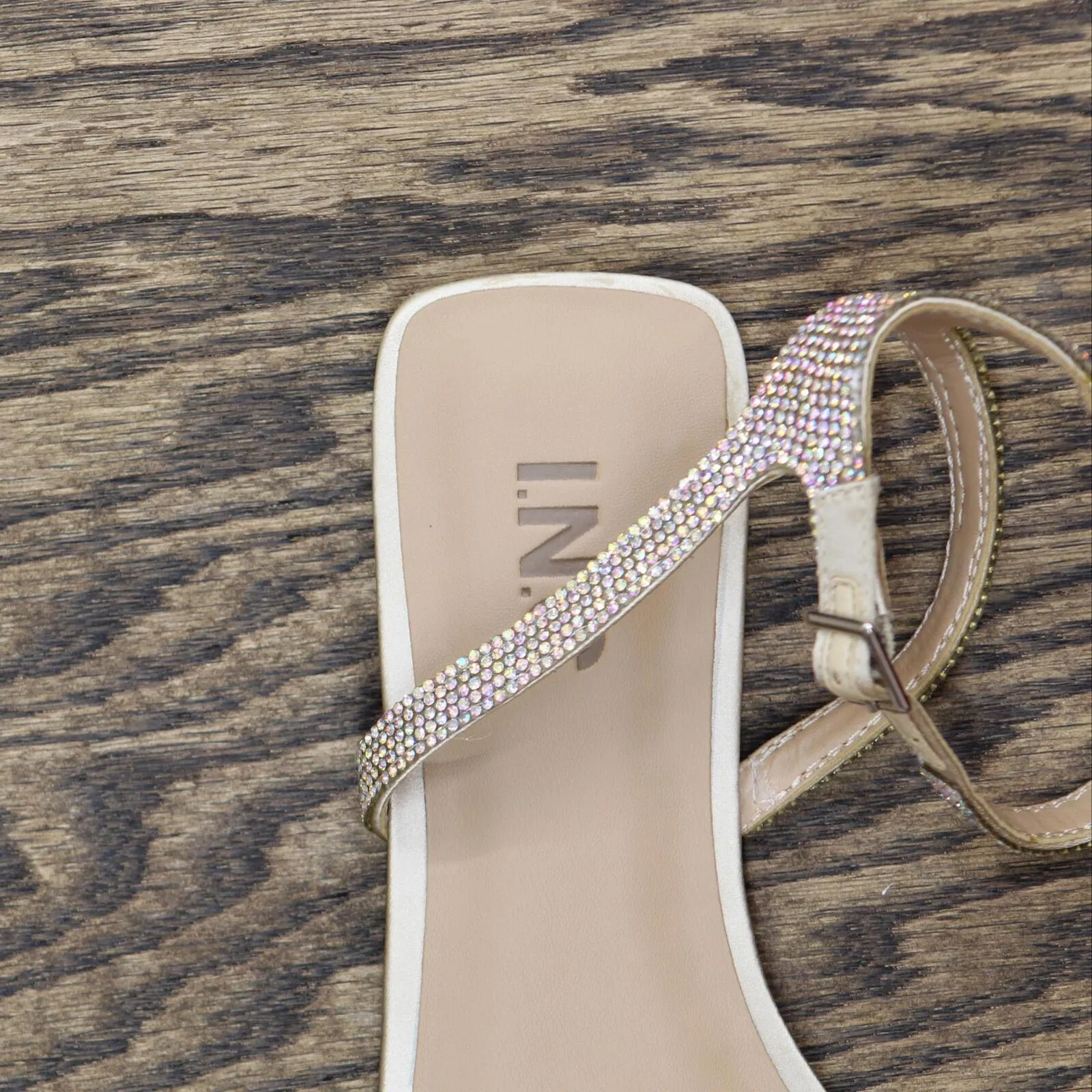 Inc International Concepts Women's Persida Flat Sandals Crystal Brown 7.5M