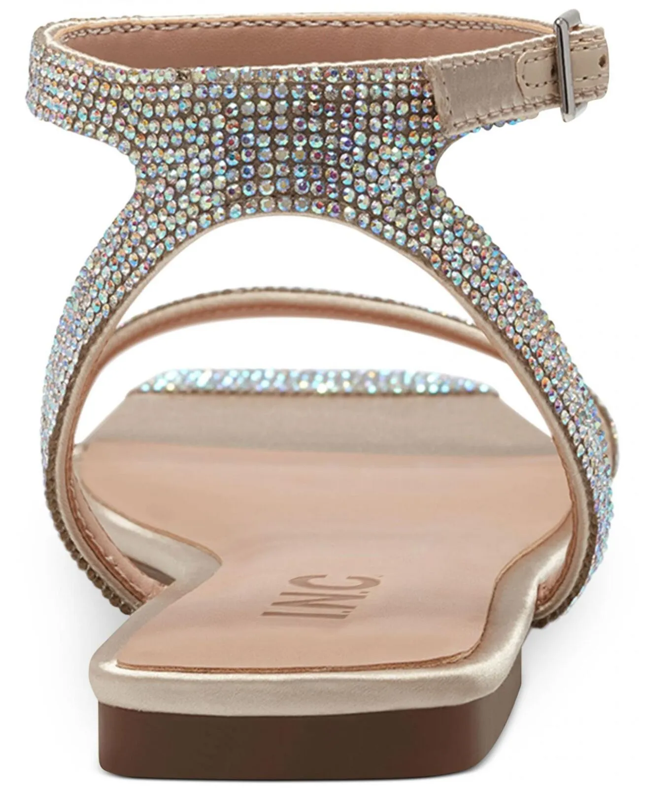 Inc International Concepts Women's Persida Flat Sandals Crystal Brown 7.5M