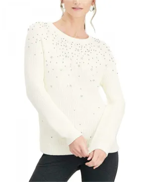 INC International Concepts Women's Petite Embellished Sweater