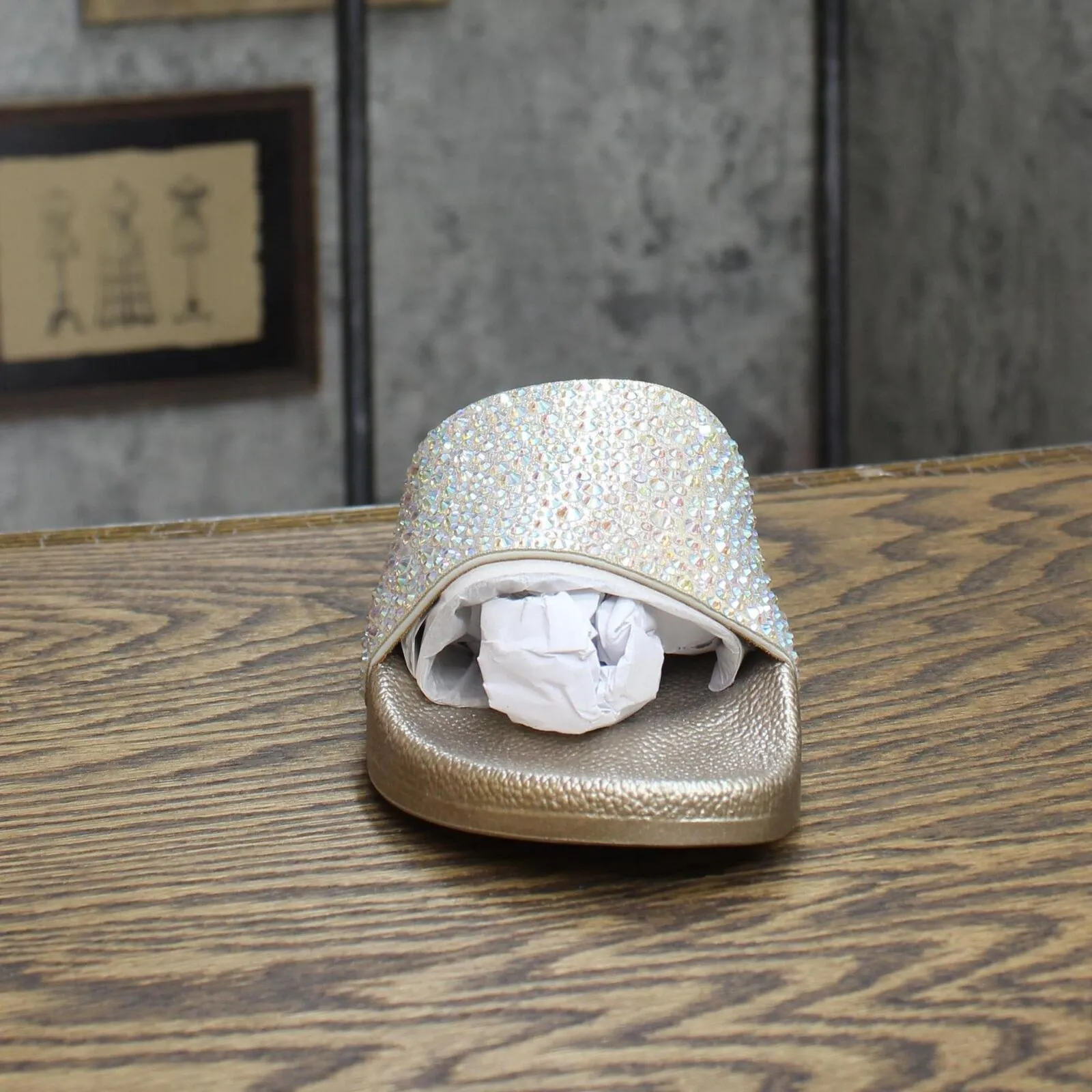 I.n.c. International Concepts Women's Peymin Pool Slides Champagne Brown 8M