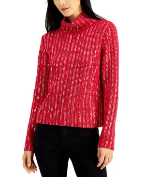 INC International Concepts Women's Rhinestone Turtleneck Sweater