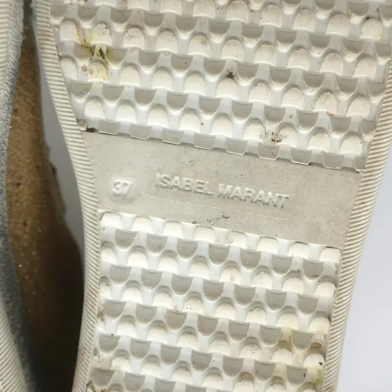 Isabel Marant Beth Lightning Bolt Sneakers Gold Metallic Cracked Leather Size 37